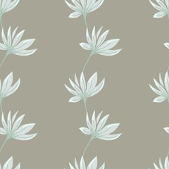 Leaves seamless pattern. Hand drawn elegance boho style botanical background, leaf soft color, modern vector decor textile, wrapping paper, wallpaper. Floral texture print fabric