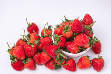 Strawberries isolated on white background