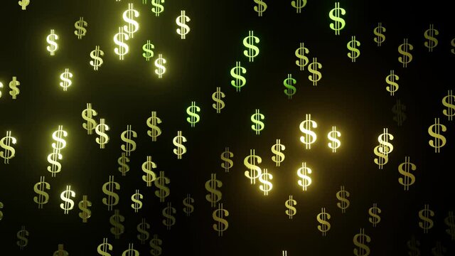 American dollar animation, money background.