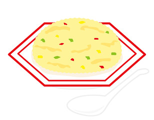 炒飯のベクターイラスト　中華料理