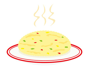 炒飯のベクターイラスト　中華料理