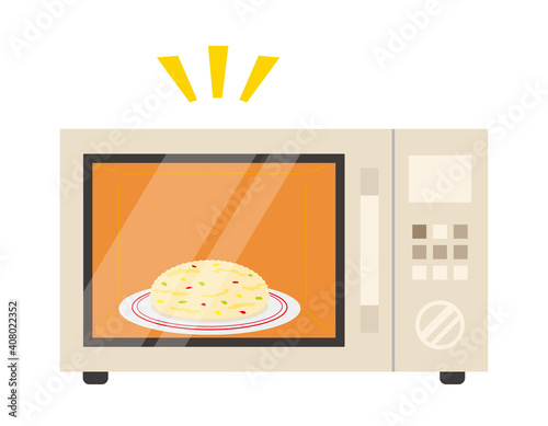 電子レンジのベクターイラスト 家電 炒飯 Appliance Wall Mural Applian Nisi