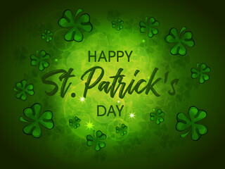 St. Patrick s Day. Vector illustration for design with clover. Template Design banner on St. Patrick's Day. Vector illustration EPS10