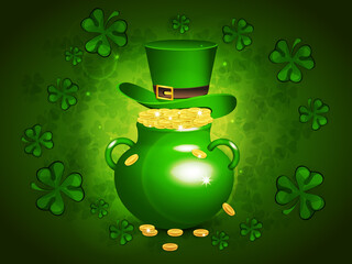 St. Patrick s Day. Vector illustration for design with clover. Template Design banner on St. Patrick's Day. Vector illustration EPS10