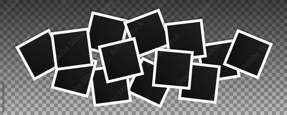 Wall mural set of square vector photo frames.
