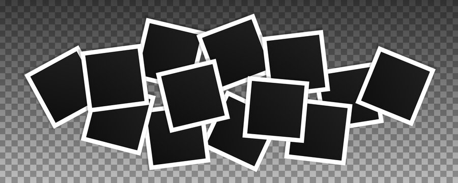 Set of square vector photo frames.