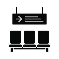 Waiting room vector line icon, linear concept, outline sign, symbol on white background color editable