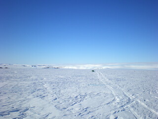 antarctica ice icebergs sea snow winter day © Владимир