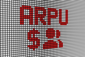 ARPU text scoreboard blurred background 3d illustration