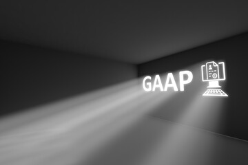 GAAP rays volume light concept 3d illustration