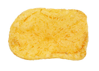 Fried potato chips isolated on a white
