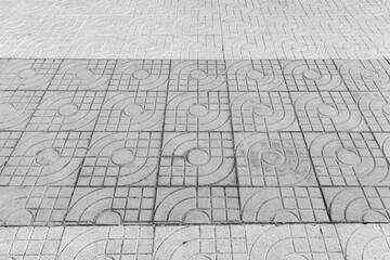 Exterior white cement block floor tile with patterns texture and seamless background