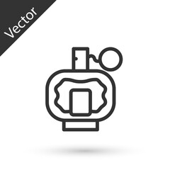 Obraz premium Grey line Aftershave icon isolated on white background. Cologne spray icon. Male perfume bottle. Vector.
