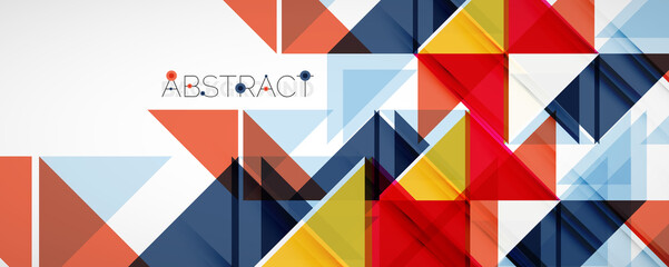 Fototapeta premium Set of vector triangle geometric backgrounds. Vector illustration for covers, banners, flyers and posters and other designs