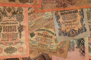 The background of vintage russian paper money