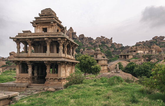 Forgotten Chitradurga Fort located on several hills. Karnataka, India.