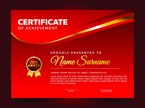 Professional elegant blue and gold diploma certificate template