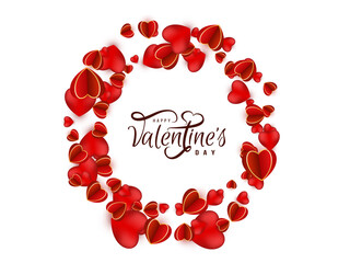 Red hearts Happy valentine's day background