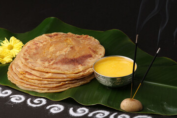 Puran Poli, also known as Holige, is an Indian sweet flatbread from India consumed mostly during...