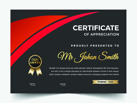 Professional elegant blue and gold diploma certificate template