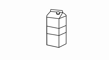 Vector Isolated Illustration of a Milk Box. Black and White Milk Box Icon