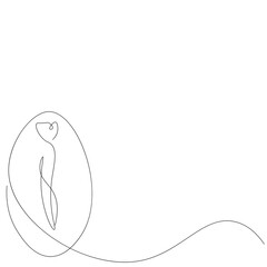 Easter egg drawing on white background, vector illustration