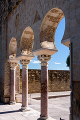archs and columns in medina.
view of the ancient ruin of medina azhara close to cordoba, spain - 408031589