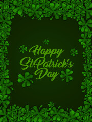 Saint Patrick's Day Card, Calligraphic Lettering Happy St Patricks Day. Vector Illustration. Vector illustration EPS10