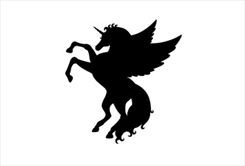 Vector  illustration of the winged unicorn. Pegasus unicorn.