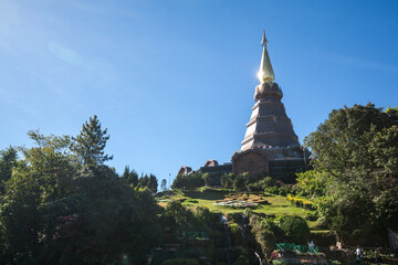 Pagoda at Doi Inthanon National Park, The highest mountain in Thailand, Chiang Mai Province