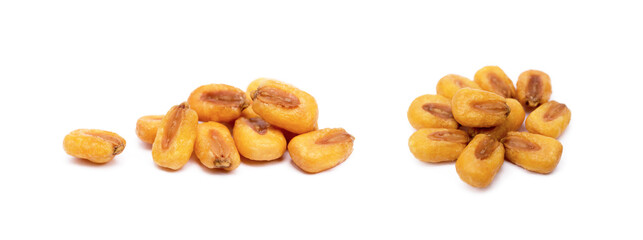 Salted roasted corn isolated on white background