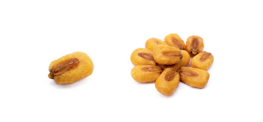 Salted roasted corn isolated on white background