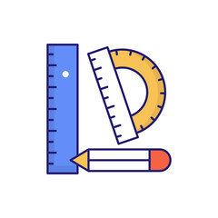 Architectural Tool Vector outline filled icon style illustration. EPS 10 file 