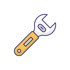 WrenchVector outline filled icon style illustration. EPS 10 file 