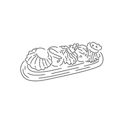 linear hand drawn eclair sign