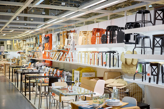 SAMARA, RUSSIA - MAY 07, 2018: Interior of the Ikea store . IKEA is the world's largest furniture retailer.
