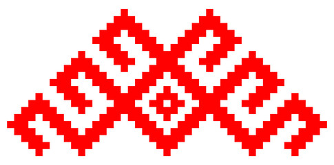 vector ethnic Ukrainian minimalistic pattern on a white background. a traditional element of the Ukrainian embroidered shirt - vyshyvanka. pattern is isolated. can be used in different ways.