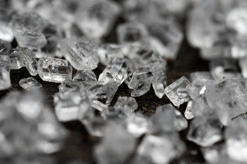close up of crystal sugar