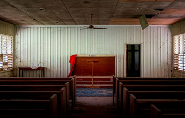interior of abandoned church