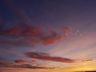 Cloudy sky at sunset in the Albufera of Valencia, Spain