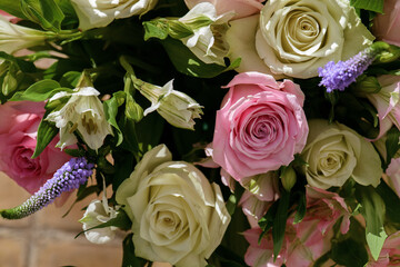 Bouquet of roses. Beautiful delicate flowers.