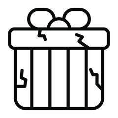halloween gift vector line icon