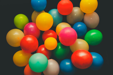 Many colorful balloons as background