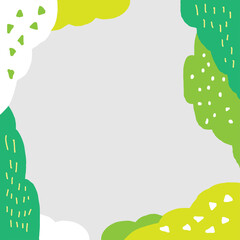 手描き・らくがき風のナチュラル・森林フレーム素材