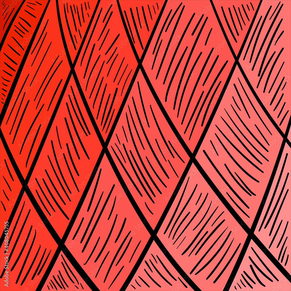 Poster red background. vector background drawing.