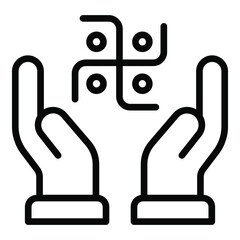 swastik parry' vector outline icon. Hindu festival, Hindu celebration icon