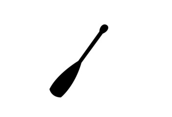 Boatman's paddle on white background. Vector drawing.