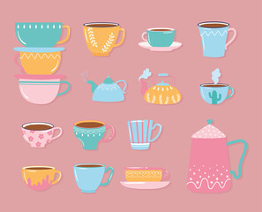 tea and coffee teapot kettles cups decorative for hot beverages