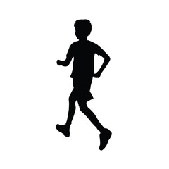 Fototapeta na wymiar a boy running body silhouette vector