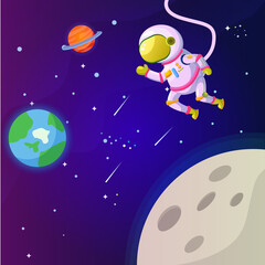 astronout vector outer space flat design